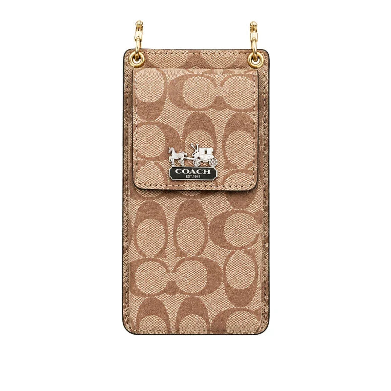 Luxury Coach Monogram Multi-Pocket Crossbody Phone Bag