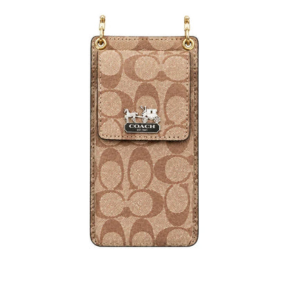 Luxury Coach Monogram Multi-Pocket Crossbody Phone Bag