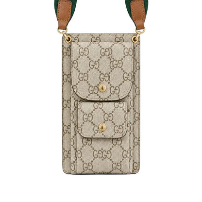 Luxury Gucci Monogram Multi-Pocket Crossbody Phone Bag