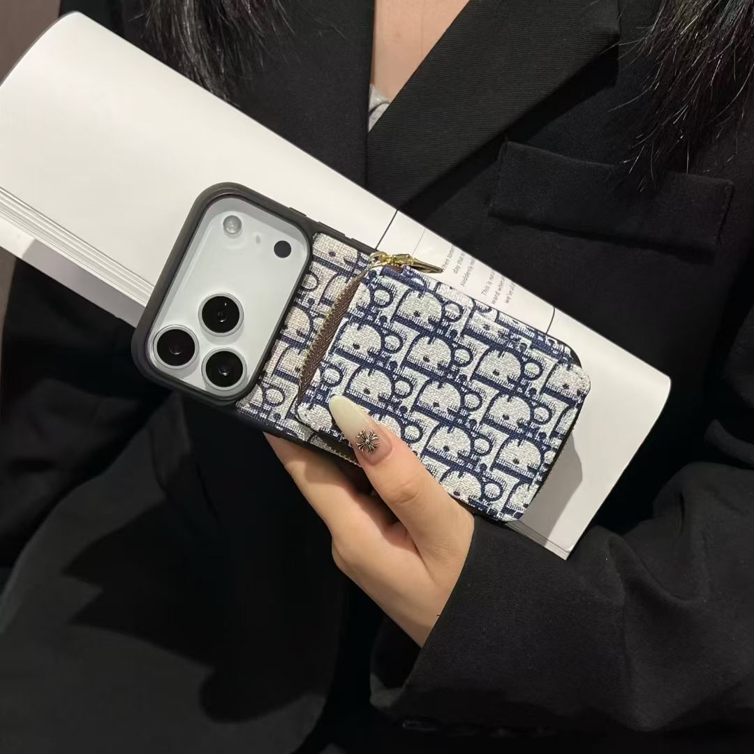 Dior Luxury iPhone Case Card Slot For iPhone 12-18