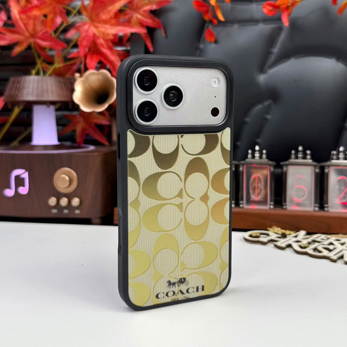 Classic Signature Monogram Fabric Case For iPhone 14 - 18 Series