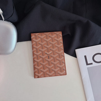 Elegant Goyardine Canvas Passport & Card Covers