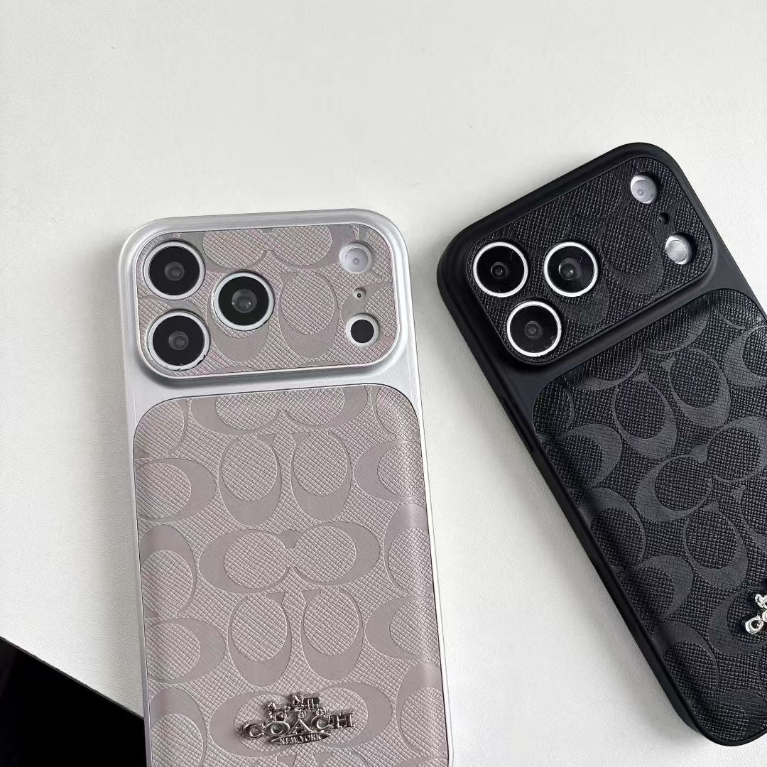 Luxury Coach Monogram Protective iPhone Case – Designer Leather Finish
