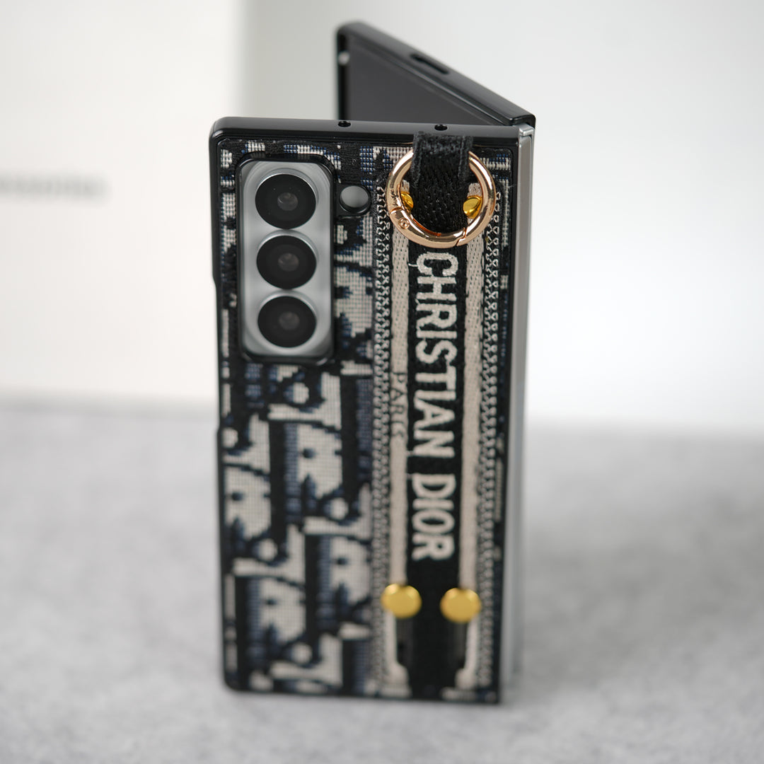 Luxury Brand C Dior Belt Embroidery Case For Samsung Z Fold