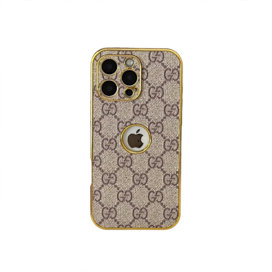 High Quality Electroplated Frame Ophidia  Leather Apple iPhone Case