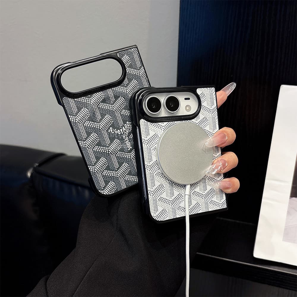 Luxury GYD Monogram Foldable MagSafe Case for iPhone Duo