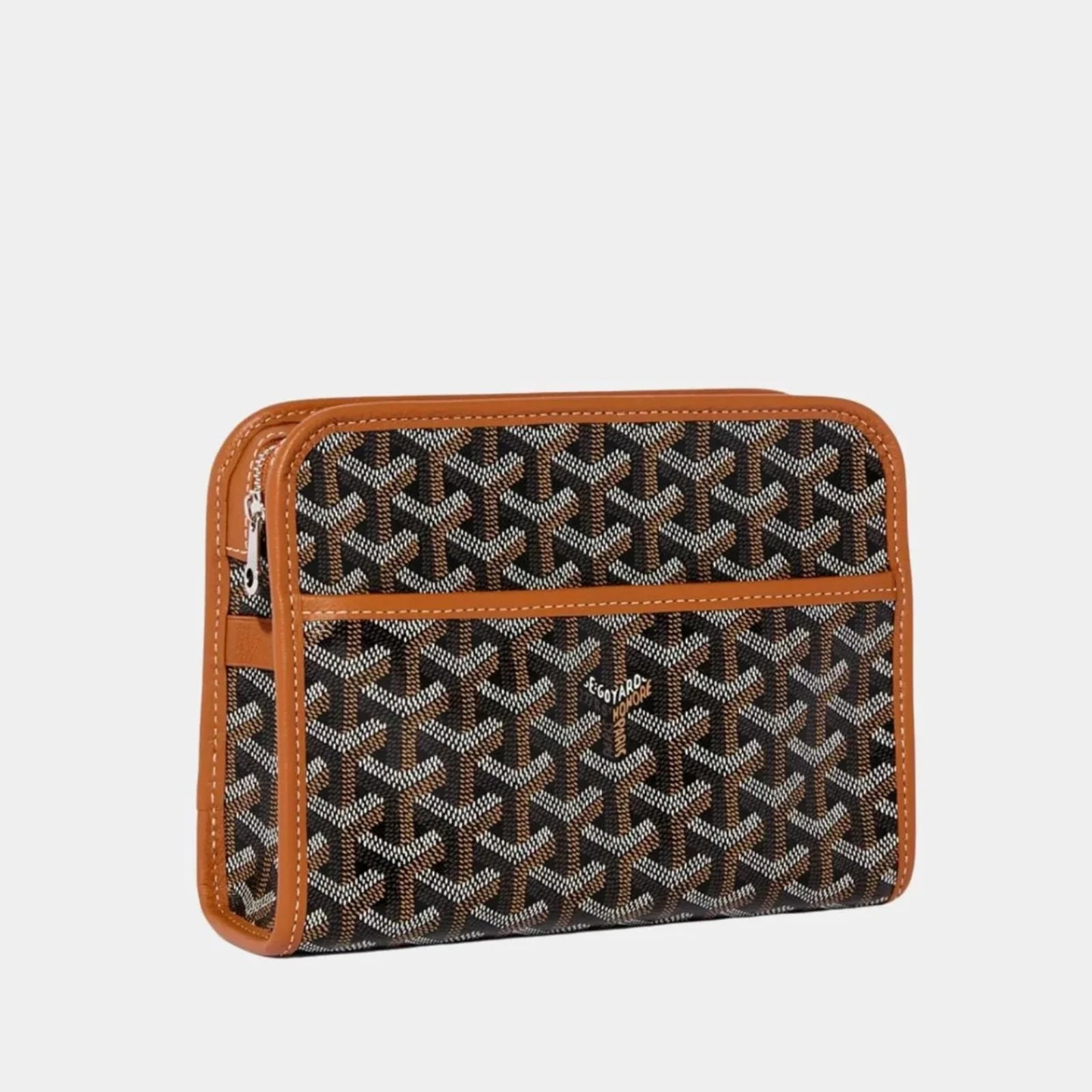 Goyard Jouvence MM Brown Black Goyardine Canvas Toiletry Pouch