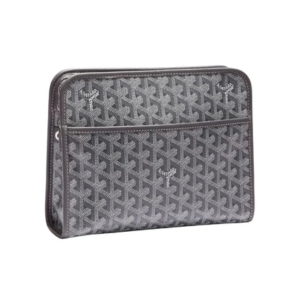 Goyard Jouvence MM Grey Goyardine Canvas Toiletry Pouch