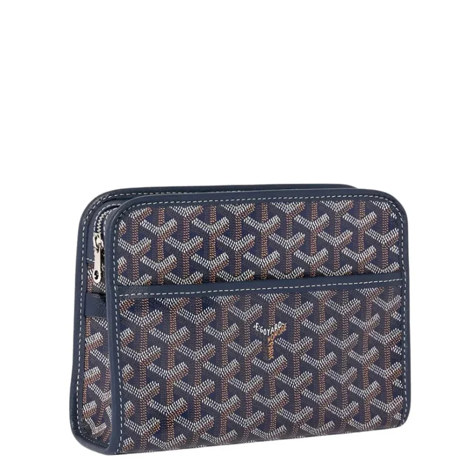 Goyard Jouvence MM Navy Goyardine Canvas Toiletry Pouch