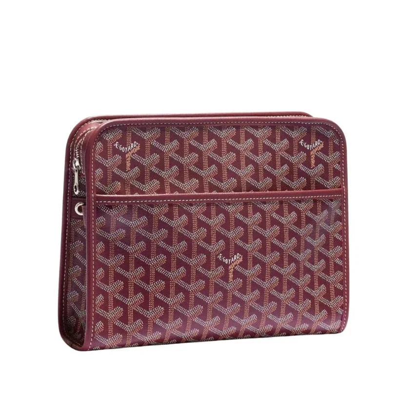 Goyard Jouvence MM Burgundy Goyardine Canvas Toiletry Pouch