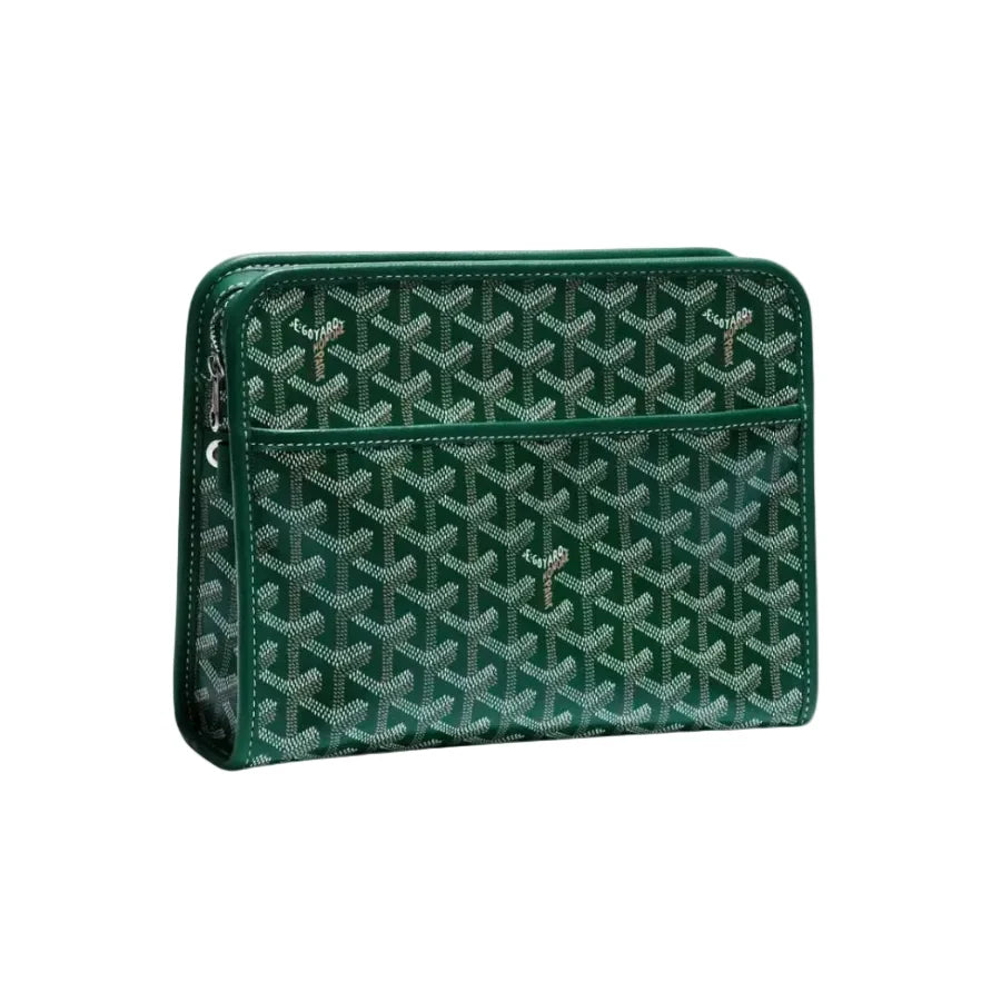 Goyard Jouvence MM Green Goyardine Canvas Toiletry Pouch
