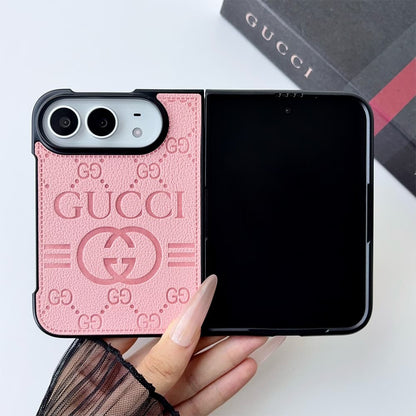 Luxury GG Monogram Canvas Foldable Case for iPhone Duo