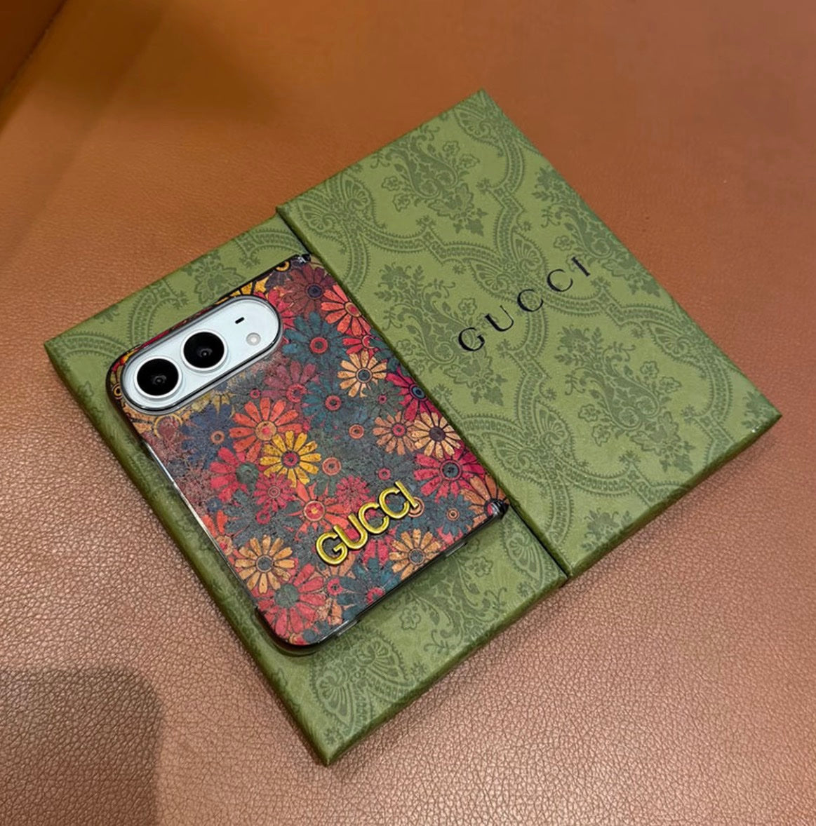 Luxury GG Vintage Floral Butterfly iPhone Duo Case