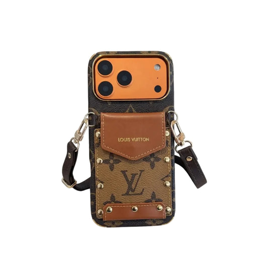 Luxury LV Phone Case with Strap For iPhone 17/ 16/ 15/ 14