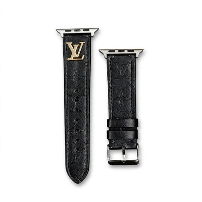 BAND METAL LOGO 3D EMBOSSED MONOGRAM LEATHER APPLE WATCH