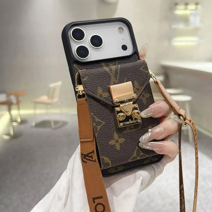 Premium Leather Monogram Phone Case For iPhone 13-18 Series