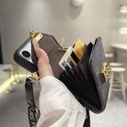 Premium Leather Monogram Phone Case For iPhone 13-18 Series