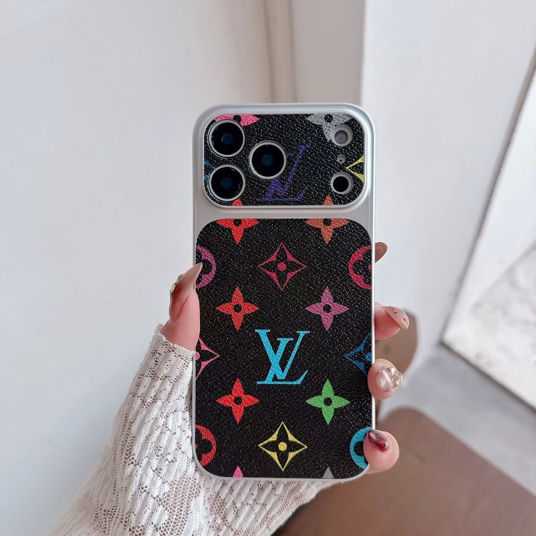 Multicolor Monogram LV-Style Phone Case for iPhone 13-17