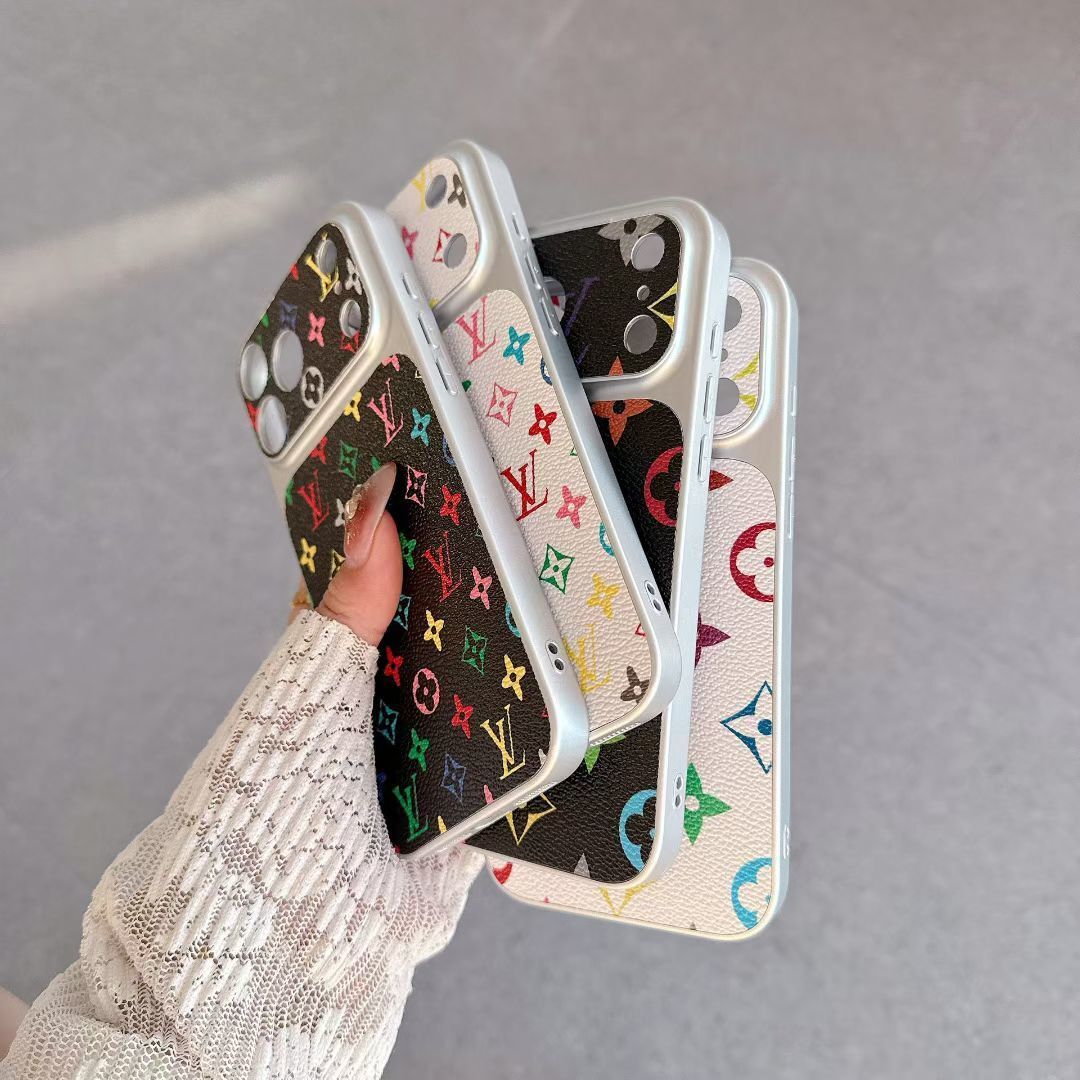 Multicolor Monogram LV-Style Phone Case for iPhone 13-17