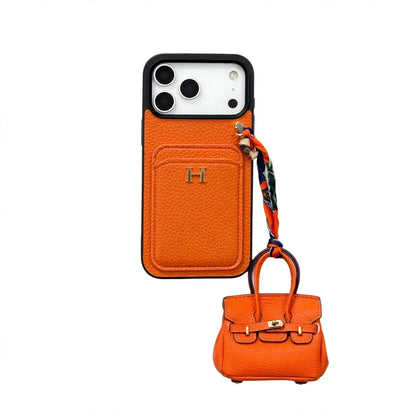 HRM Leather Case with Mini Handbag Charm