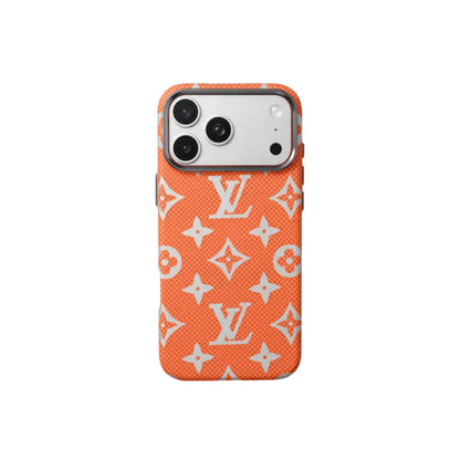 Luxury Monogram Pattern iPhone Case | Textured Canvas Designer Style Cover