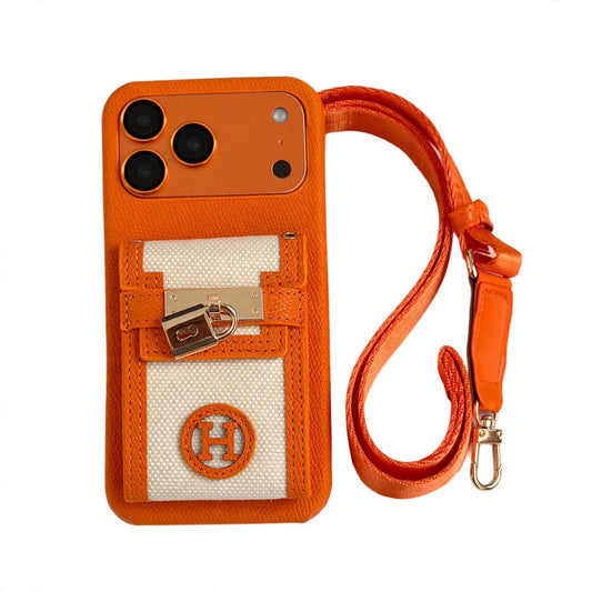 Hermes Luxury Leather Phone Case For iPhone 13-17