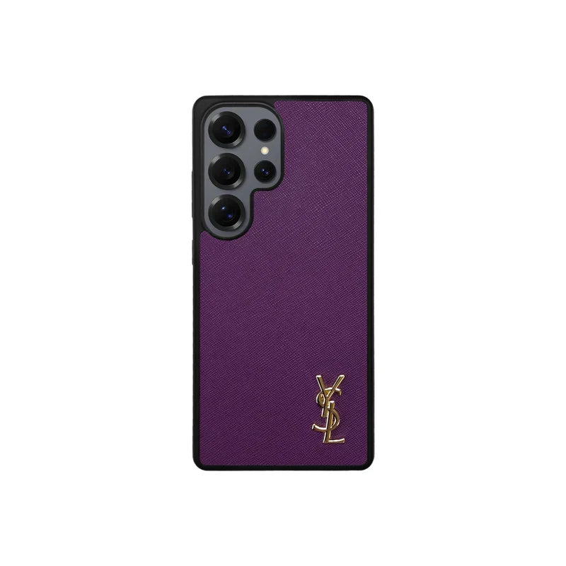 Luxury Purple Saffiano Case for Samsung S22-S26 Series