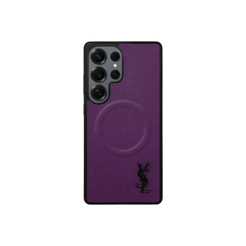 Luxury Purple Saffiano Case for Samsung S22-S26 Series