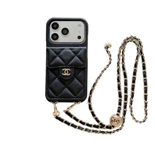 Luxury Leather Crossbody Wallet Case for iPhone 14 - 17 Series