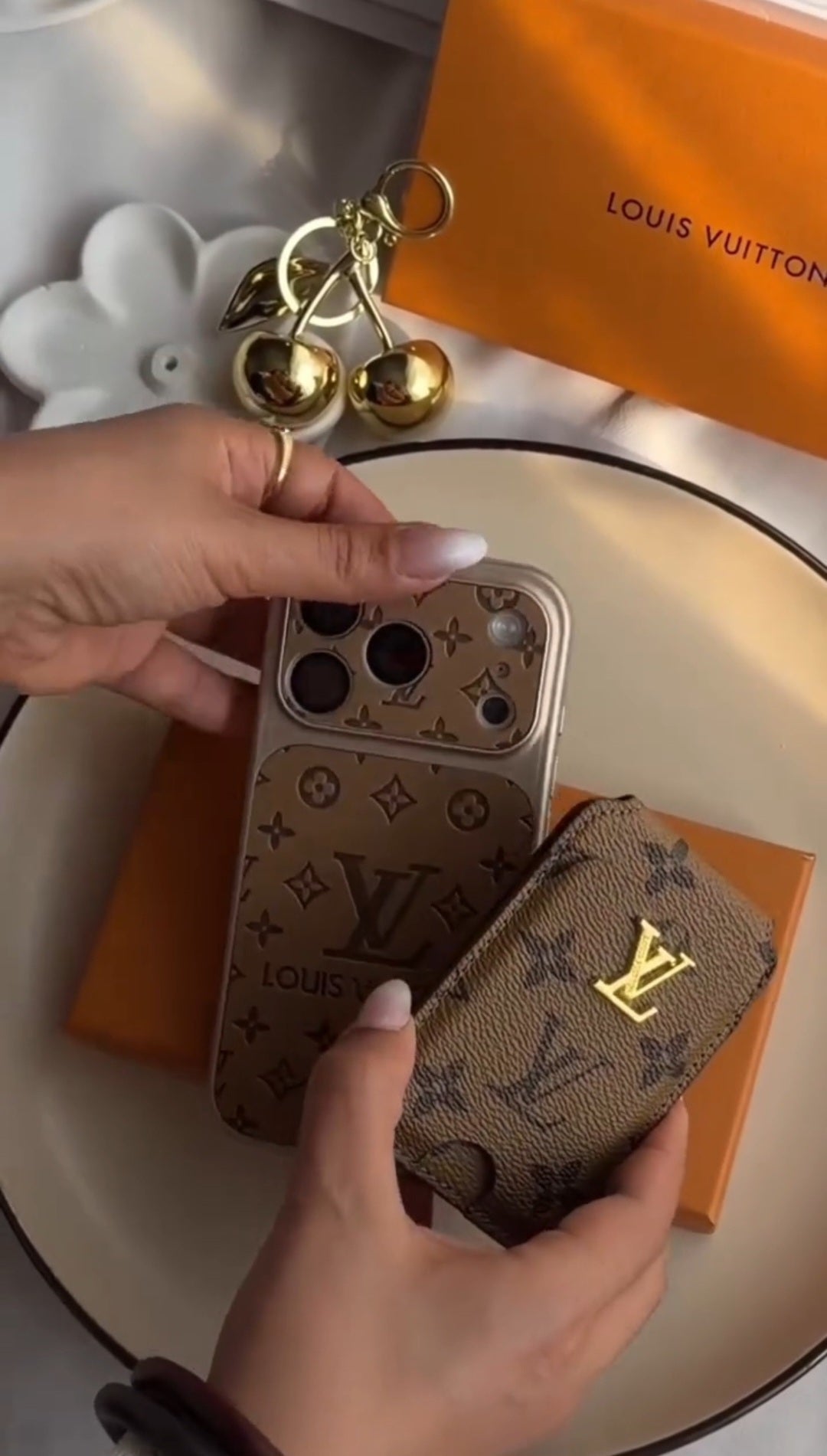 Classic Leather Monogram iPhone Case With magnetic Wallet