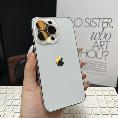 ELECTROPLATED MATTE ACRYLIC LENS DESIGN TEMPERED GLASS FOR IPHONE 16 15 14
