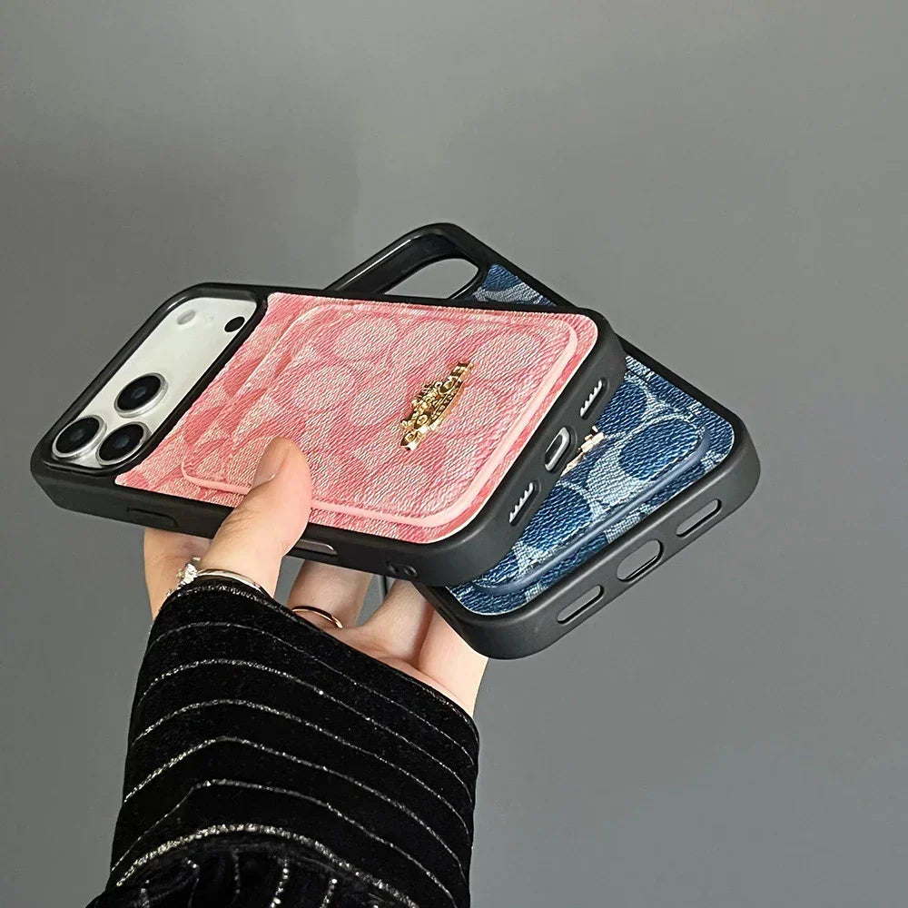 Luxury Case Modern Heritage Card Holder for iPhone 12-17 Series