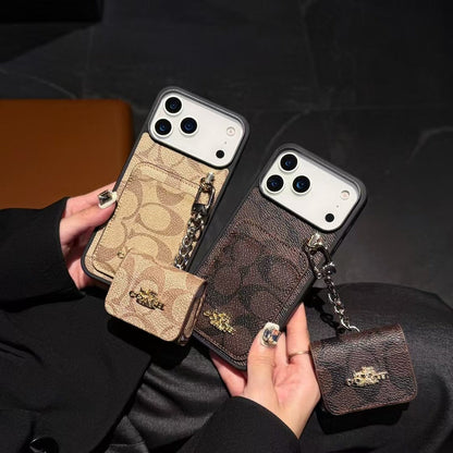 Luxury Monogram Phone Case with Detachable Earbud Pouch