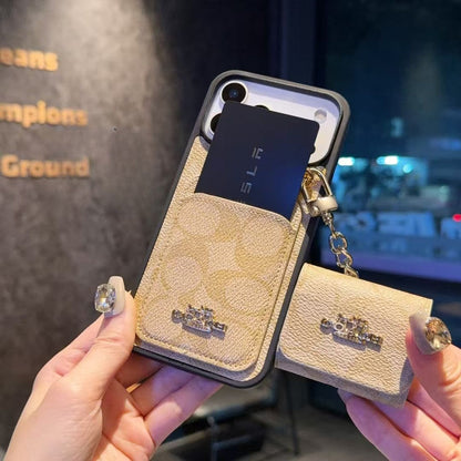 Luxury Monogram Phone Case with Detachable Earbud Pouch