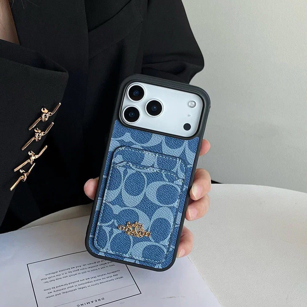 Luxury Case Modern Heritage Card Holder for iPhone 12-17 Series