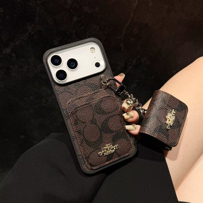 Luxury Monogram Phone Case with Detachable Earbud Pouch