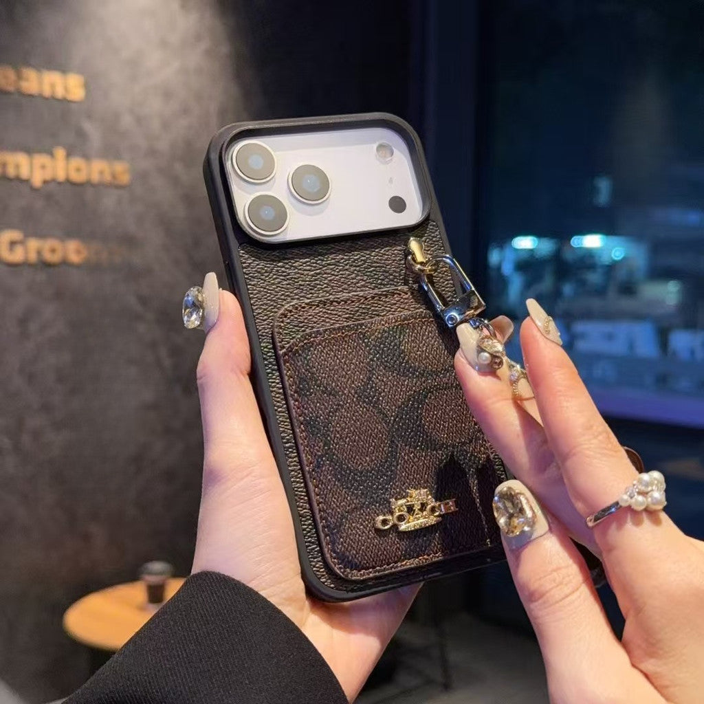 Luxury Monogram Phone Case with Detachable Earbud Pouch
