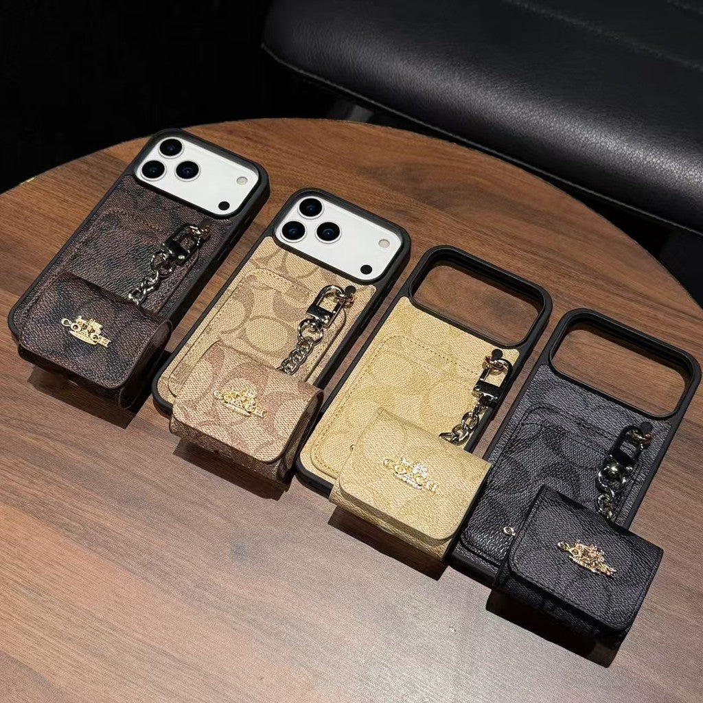 Luxury Monogram Phone Case with Detachable Earbud Pouch