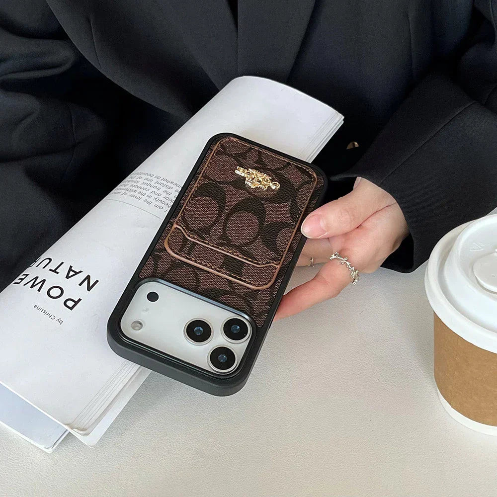 Luxury Case Modern Heritage Card Holder for iPhone 12-17 Series