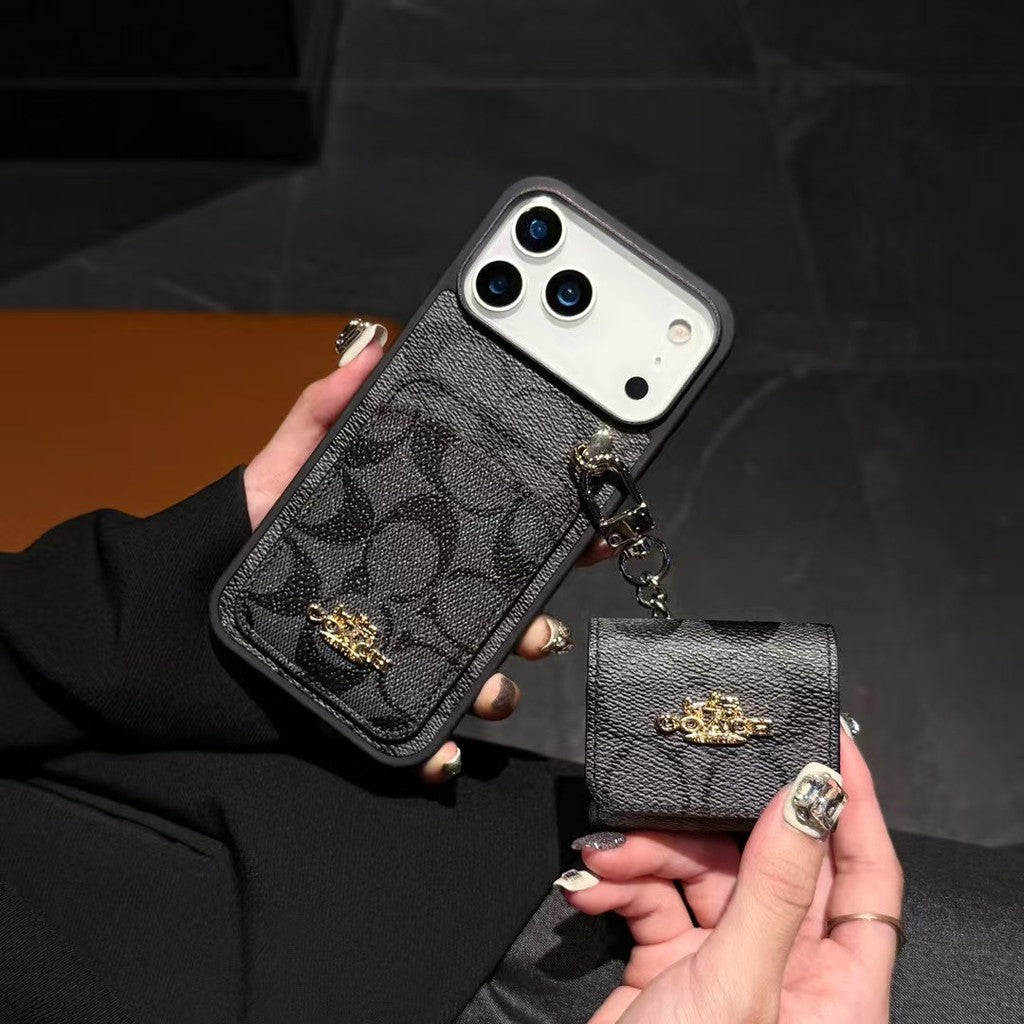 Luxury Monogram Phone Case with Detachable Earbud Pouch