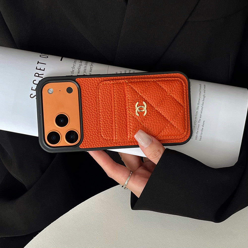 CHN Leather Pocket Case with Metal CC Badge