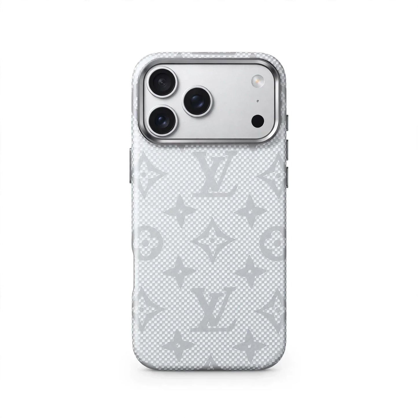Luxury Monogram Pattern iPhone Case | Textured Canvas Designer Style Cover