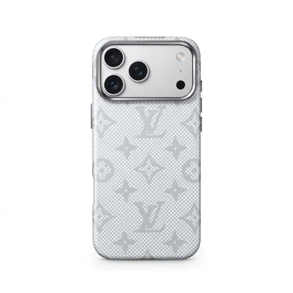 Luxury Monogram Pattern iPhone Case | Textured Canvas Designer Style Cover