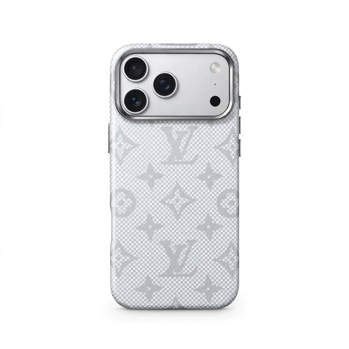 Luxury Monogram Pattern iPhone Case | Textured Canvas Designer Style Cover