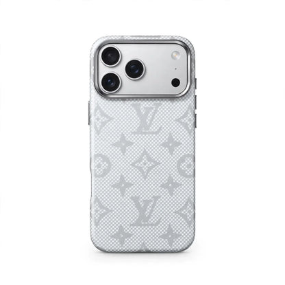 Luxury Monogram Pattern iPhone Case | Textured Canvas Designer Style Cover