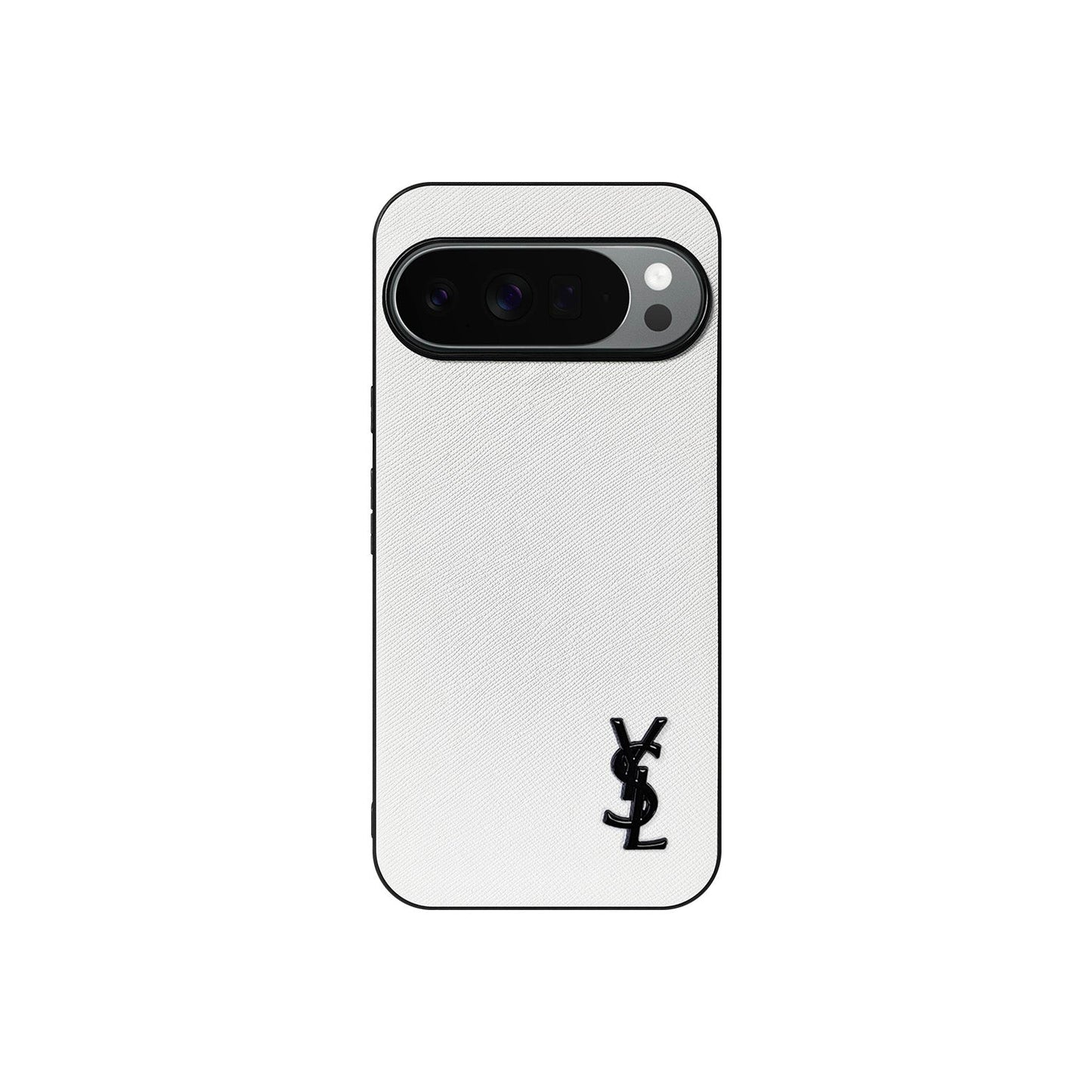 YSL Luxury Leather Case in Classic White For Google Pixel