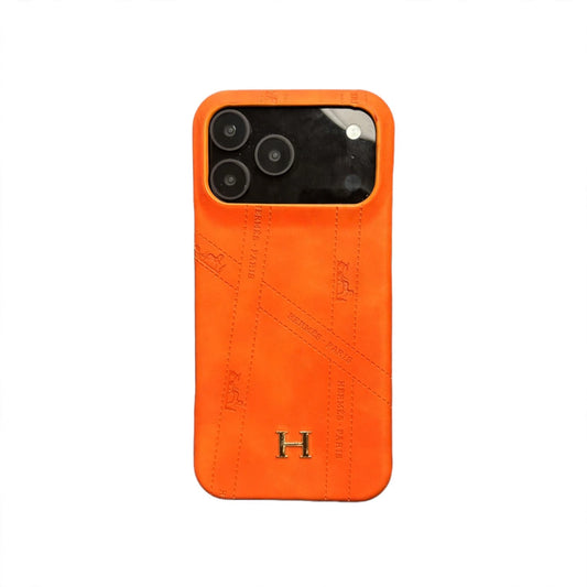 Hermes Luxury Leather Case for iPhone 17 / 16 / 15 / 14