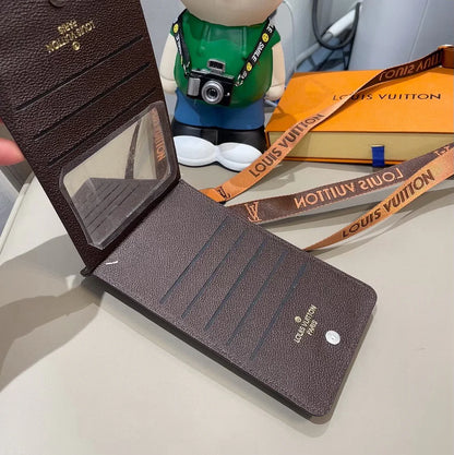 Luxury Leather Monogram Crossbody Phone Purse