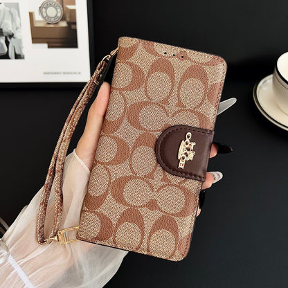 Luxury Leather Coach iPhone Case With Flip Wallet