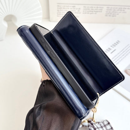 Premium Leather TB Phone Case With Flip Wallet For iPhone 13-18